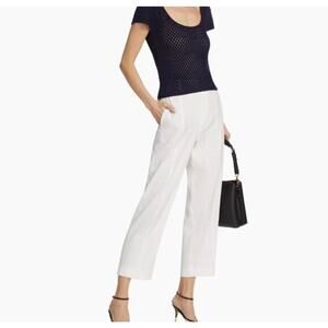 Vince Linen Tapered Pull On Pant in Optic White